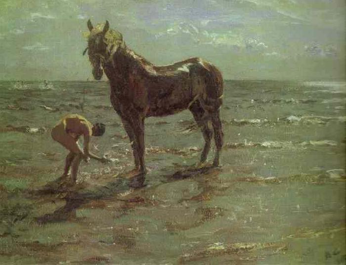Valentin Serov Bathing of a Horse oil painting picture